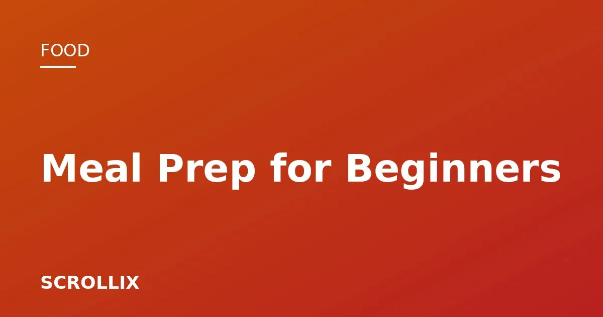 Cover image for Meal Prep for Beginners: Save Time, Money, and Stress
