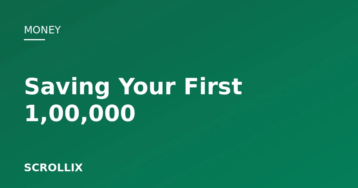 Cover image for A Beginner's Guide to Saving Your First ₹1,00,000